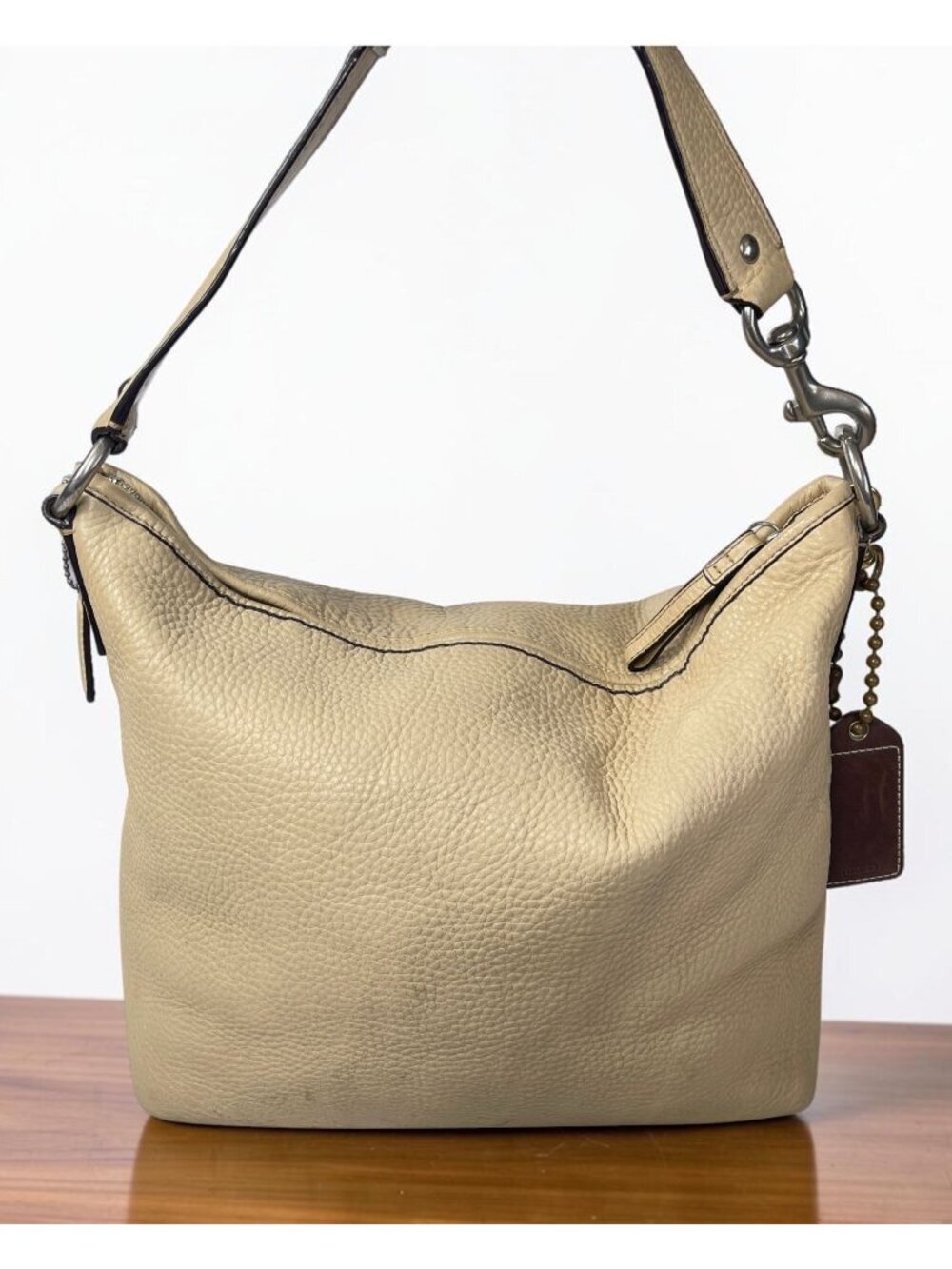 Coach Sarah Hobo Bag | Style F13094 | Beige Pebbled Leather | Y2K + Extra Tags